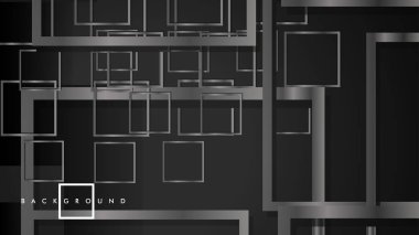 Vektör Modern Soyut Kareler Arka Planlar . siyah ve gri metal renk degradesi ile. eps 10 şablonu