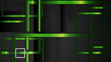 Vektör Modern Soyut Kareler Arka Planlar . siyah ve yeşil metal renk degradesi ile. eps 10 şablonu