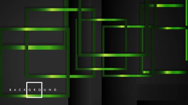 Vektör Modern Soyut Kareler Arka Planlar . siyah ve yeşil metal renk degradesi ile. eps 10 şablonu