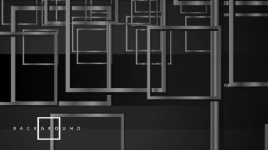 Vektör Modern Soyut Kareler Arka Planlar . siyah ve gri metal renk degradesi ile. eps 10 şablonu
