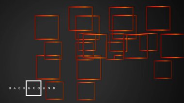 Vektör Modern Soyut Kareler Arka Planlar . siyah turuncu degrade ile. eps 10 şablonu