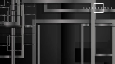 Vektör Modern Soyut Kareler Arka Planlar . siyah ve gri metal renk degradesi ile. eps 10 şablonu