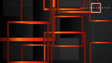 Vektör Modern Soyut Kareler Arka Planlar . siyah turuncu degrade ile. eps 10 şablonu