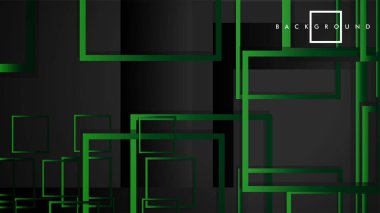 Vektör Modern Soyut Kareler Arka Planlar . siyah yeşil degrade ile. eps 10 şablonu