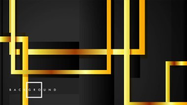 Vektör Modern Soyut Kareler Arka Planlar . siyah ve altın renk degradesi ile. eps 10 şablonu