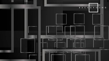 Vektör Modern Soyut Kareler Arka Planlar . siyah ve gri metal renk degradesi ile. eps 10 şablonu