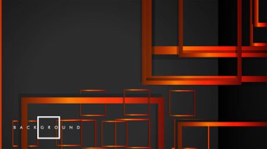 Vektör Modern Soyut Kareler Arka Planlar . siyah turuncu degrade ile. eps 10 şablonu