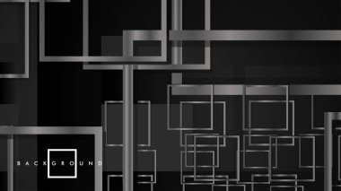 Vektör Modern Soyut Kareler Arka Planlar . siyah ve gri metal renk degradesi ile. eps 10 şablonu