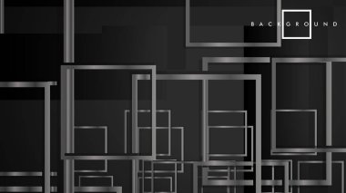 Vektör Modern Soyut Kareler Arka Planlar . siyah ve gri metal renk degradesi ile. eps 10 şablonu