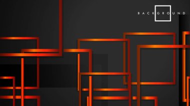 Vektör Modern Soyut Kareler Arka Planlar . siyah turuncu degrade ile. eps 10 şablonu