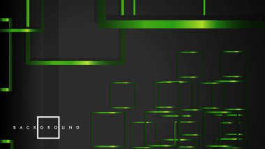 Vektör Modern Soyut Kareler Arka Planlar . siyah ve yeşil metal renk degradesi ile. eps 10 şablonu