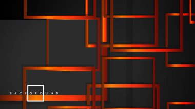 Vektör Modern Soyut Kareler Arka Planlar . siyah turuncu degrade ile. eps 10 şablonu