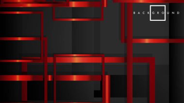 Vektör Modern Soyut Kareler Arka Planlar . siyah ve kırmızı metal renk degradesi ile. eps 10 şablonu