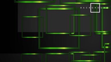 Vektör Modern Soyut Kareler Arka Planlar . siyah ve yeşil metal renk degradesi ile. eps 10 şablonu