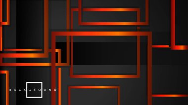 Vektör Modern Soyut Kareler Arka Planlar . siyah turuncu degrade ile. eps 10 şablonu