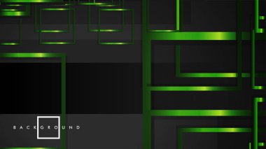 Vektör Modern Soyut Kareler Arka Planlar . siyah ve yeşil metal renk degradesi ile. eps 10 şablonu