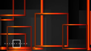 Vektör Modern Soyut Kareler Arka Planlar . siyah turuncu degrade ile. eps 10 şablonu