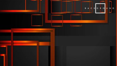 Vektör Modern Soyut Kareler Arka Planlar . siyah turuncu degrade ile. eps 10 şablonu