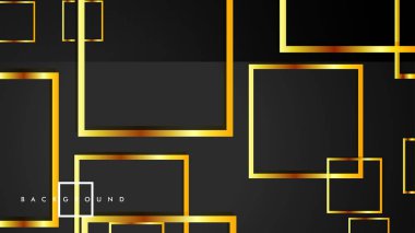 Vektör Modern Soyut Kareler Arka Planlar . siyah ve altın renk degradesi ile. eps 10 şablonu