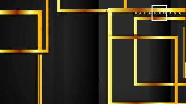 Vektör Modern Soyut Kareler Arka Planlar . siyah ve altın renk degradesi ile. eps 10 şablonu
