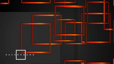 Vektör Modern Soyut Kareler Arka Planlar . siyah turuncu degrade ile. eps 10 şablonu