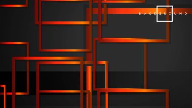 Vektör Modern Soyut Kareler Arka Planlar . siyah turuncu degrade ile. eps 10 şablonu