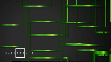 Vektör Modern Soyut Kareler Arka Planlar . siyah ve yeşil metal renk degradesi ile. eps 10 şablonu