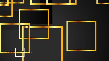 Vektör Modern Soyut Kareler Arka Planlar . siyah ve altın renk degradesi ile. eps 10 şablonu