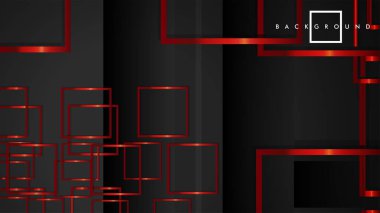Vektör Modern Soyut Kareler Arka Planlar . siyah ve kırmızı metal renk degradesi ile. eps 10 şablonu