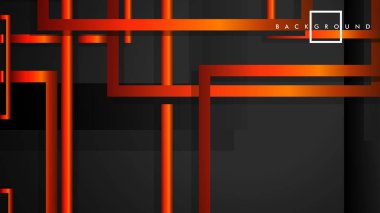 Vektör Modern Soyut Kareler Arka Planlar . siyah turuncu degrade ile. eps 10 şablonu