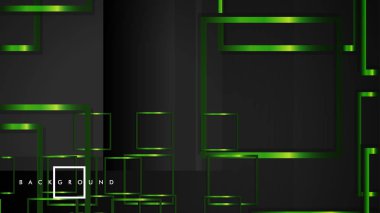 Vektör Modern Soyut Kareler Arka Planlar . siyah ve yeşil metal renk degradesi ile. eps 10 şablonu