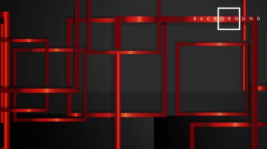 Vektör Modern Soyut Kareler Arka Planlar . siyah ve kırmızı metal renk degradesi ile. eps 10 şablonu