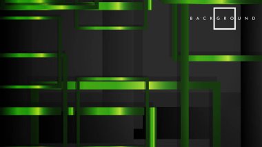 Vektör Modern Soyut Kareler Arka Planlar . siyah ve yeşil metal renk degradesi ile. eps 10 şablonu