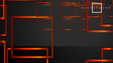 Vektör Modern Soyut Kareler Arka Planlar . siyah turuncu degrade ile. eps 10 şablonu