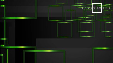 Vektör Modern Soyut Kareler Arka Planlar . siyah ve yeşil metal renk degradesi ile. eps 10 şablonu