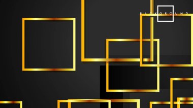 Vektör Modern Soyut Kareler Arka Planlar . siyah ve altın renk degradesi ile. eps 10 şablonu