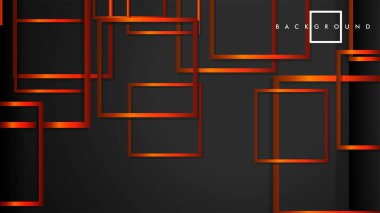 Vektör Modern Soyut Kareler Arka Planlar . siyah turuncu degrade ile. eps 10 şablonu
