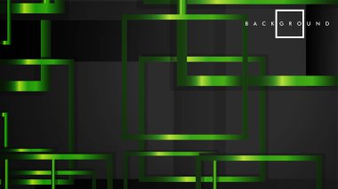 Vektör Modern Soyut Kareler Arka Planlar . siyah ve yeşil metal renk degradesi ile. eps 10 şablonu