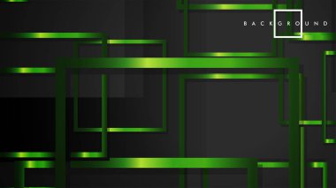 Vektör Modern Soyut Kareler Arka Planlar . siyah ve yeşil metal renk degradesi ile. eps 10 şablonu