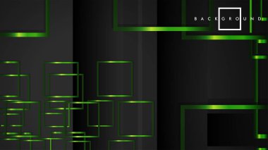 Vektör Modern Soyut Kareler Arka Planlar . siyah ve yeşil metal renk degradesi ile. eps 10 şablonu