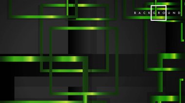 Vektör Modern Soyut Kareler Arka Planlar . siyah ve yeşil metal renk degradesi ile. eps 10 şablonu