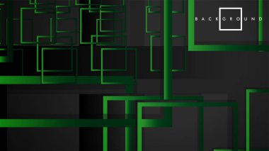 Vektör Modern Soyut Kareler Arka Planlar . siyah yeşil degrade ile. eps 10 şablonu