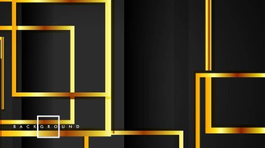 Vektör Modern Soyut Kareler Arka Planlar . siyah ve altın renk degradesi ile. eps 10 şablonu