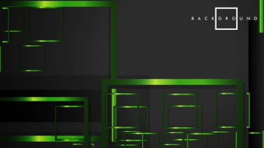 Vektör Modern Soyut Kareler Arka Planlar . siyah ve yeşil metal renk degradesi ile. eps 10 şablonu