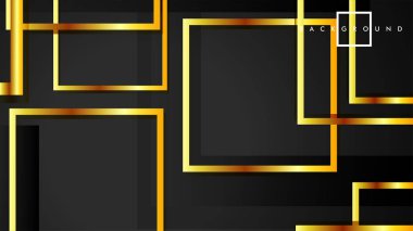Vektör Modern Soyut Kareler Arka Planlar . siyah ve altın renk degradesi ile. eps 10 şablonu