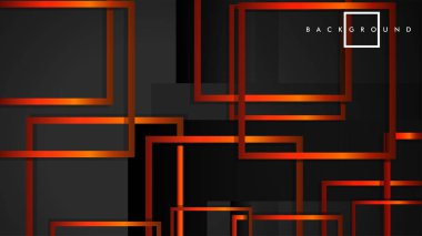 Vektör Modern Soyut Kareler Arka Planlar . siyah turuncu degrade ile. eps 10 şablonu