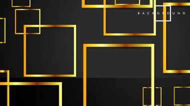 Vektör Modern Soyut Kareler Arka Planlar . siyah ve altın renk degradesi ile. eps 10 şablonu