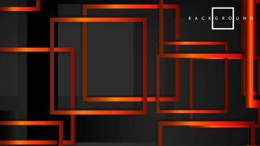Vektör Modern Soyut Kareler Arka Planlar . siyah turuncu degrade ile. eps 10 şablonu