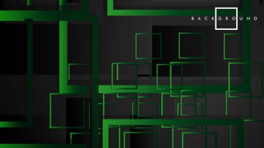 Vektör Modern Soyut Kareler Arka Planlar . siyah yeşil degrade ile. eps 10 şablonu