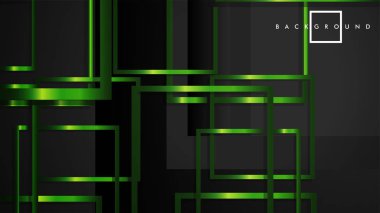 Vektör Modern Soyut Kareler Arka Planlar . siyah ve yeşil metal renk degradesi ile. eps 10 şablonu
